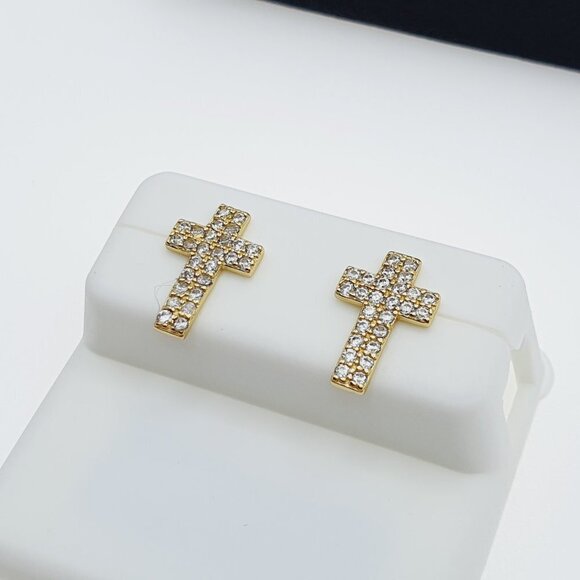 "14K Gold Plated 925 sterling silver luxury CZ Earring, RJUS2112 - Picture 11 of 11